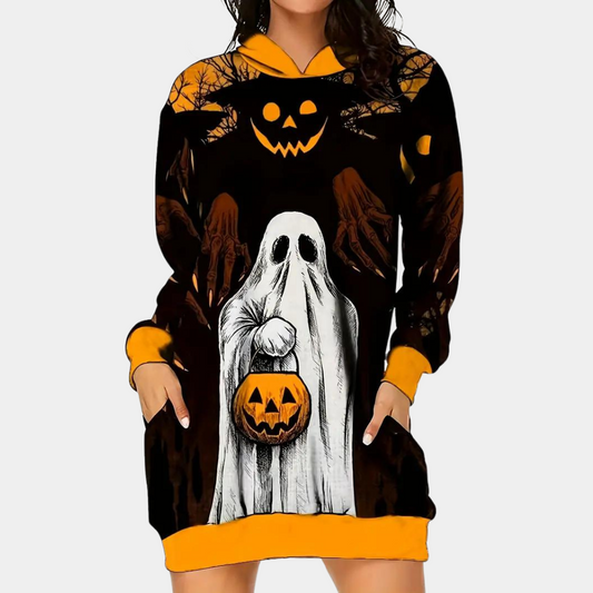 Cili Halloween Jurk met Kap voor Dames