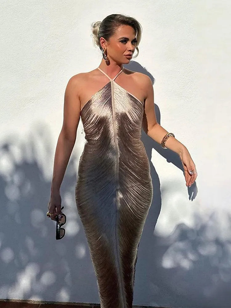 Channing Asymmetrische Jurk met Kwastjes