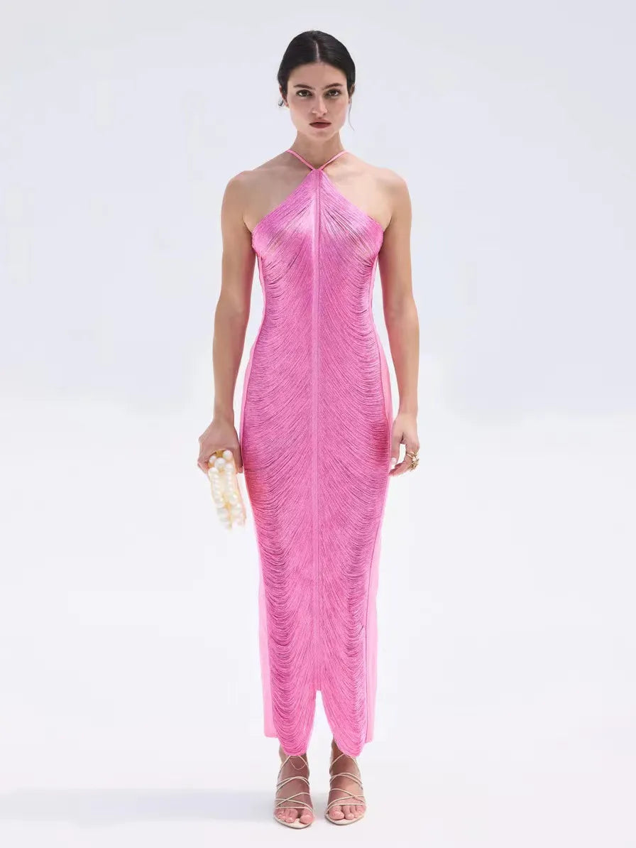 Channing Asymmetrische Jurk met Kwastjes