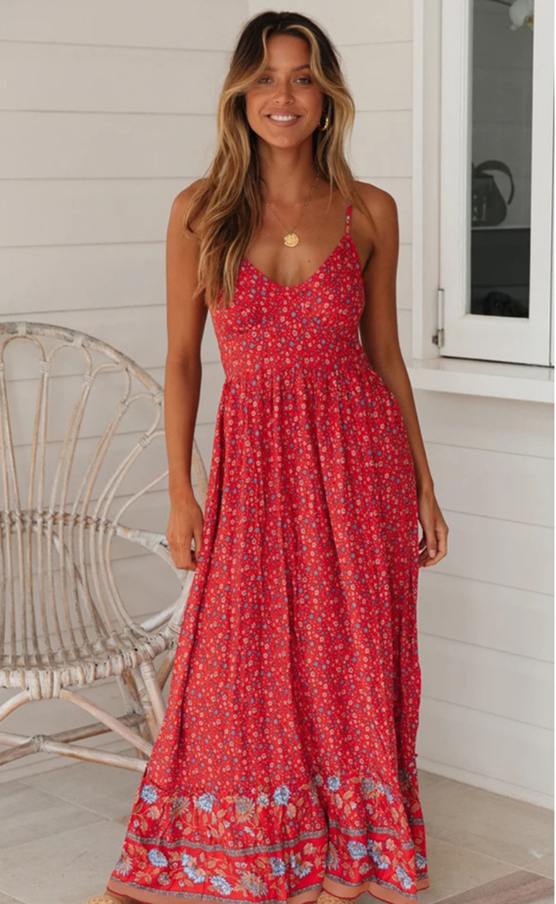 Dulce Bohemian strapless jurk