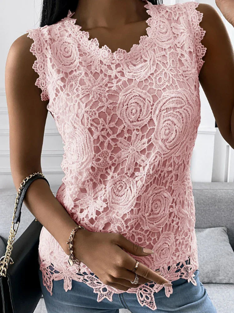 Dames vintage kanten top