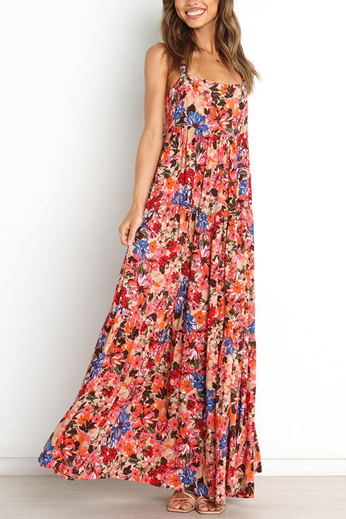Enid Lange lingeriejurk met bloemenzakken