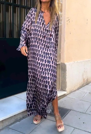 Finley Jurk met lange mouwen en batikprint