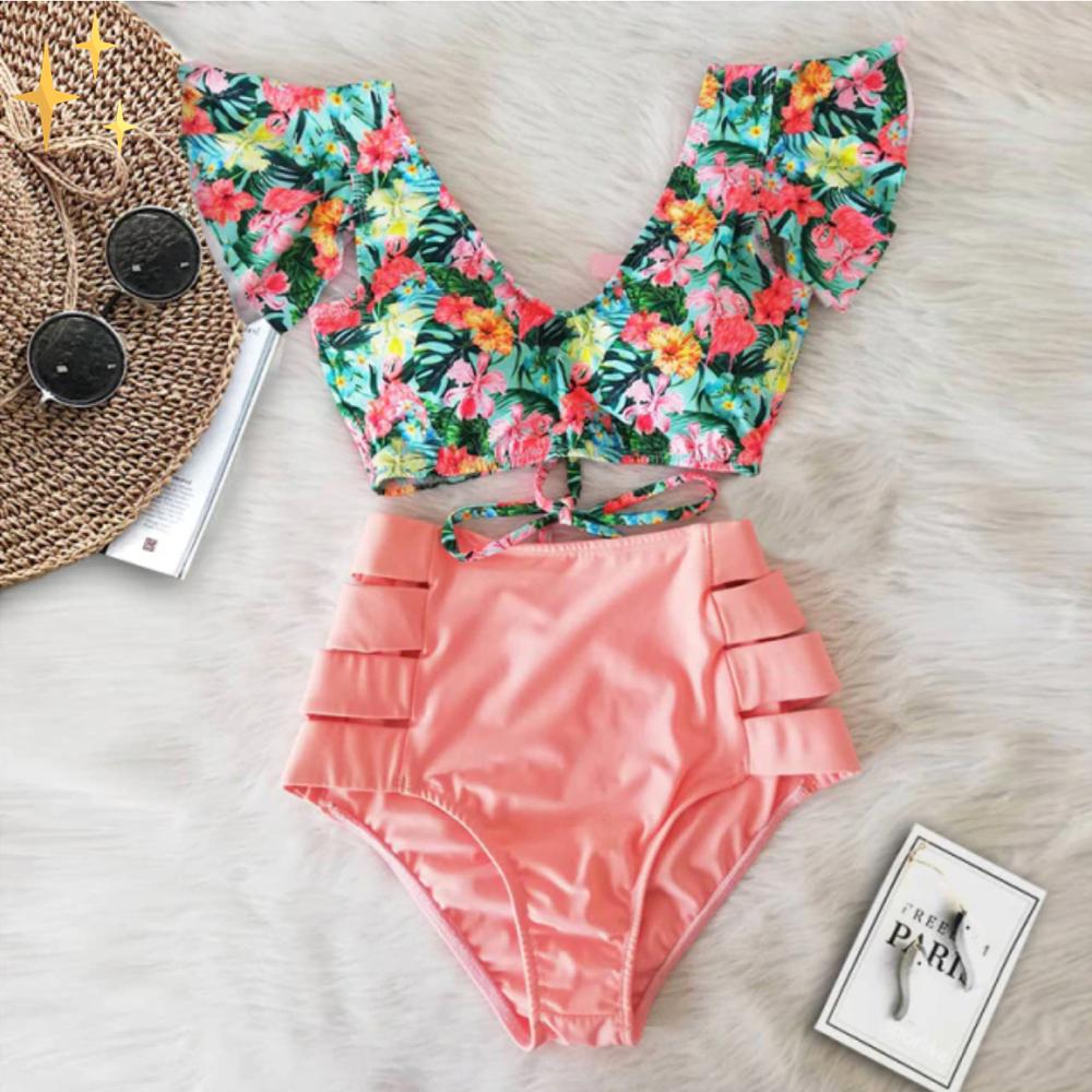 Laura® | Bikinibroekje en top met hoge taille