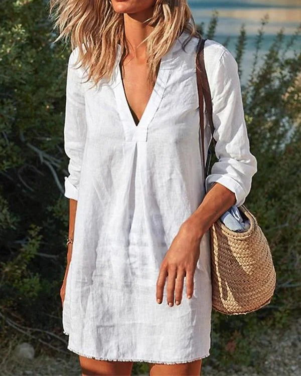 Gienne Casual jurken met vintagestijl en vhalslijn