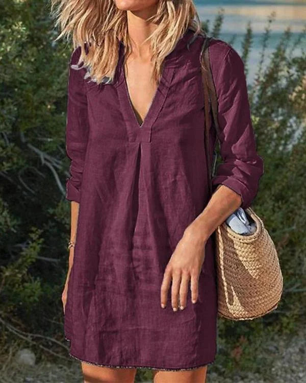 Gienne Casual jurken met vintagestijl en vhalslijn