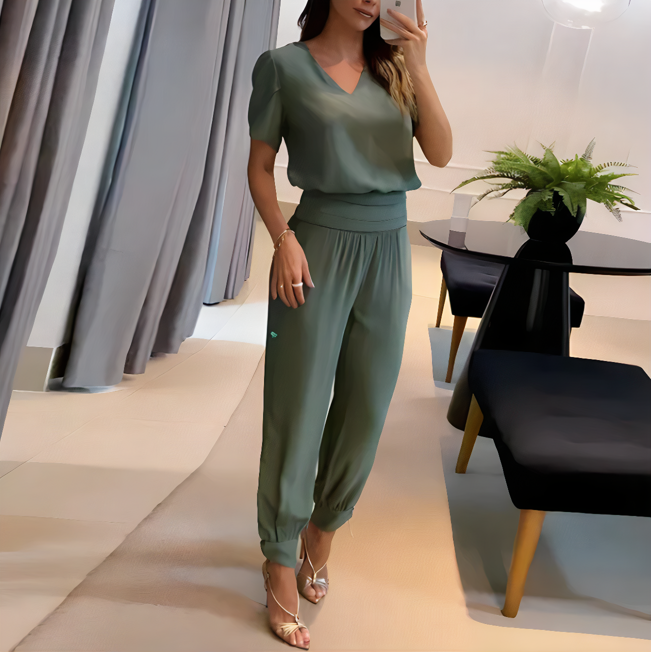 SOFIA Trendy set met blouse en broek