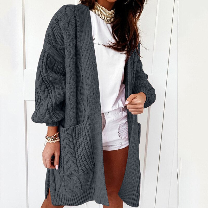 Oversized gebreide jas