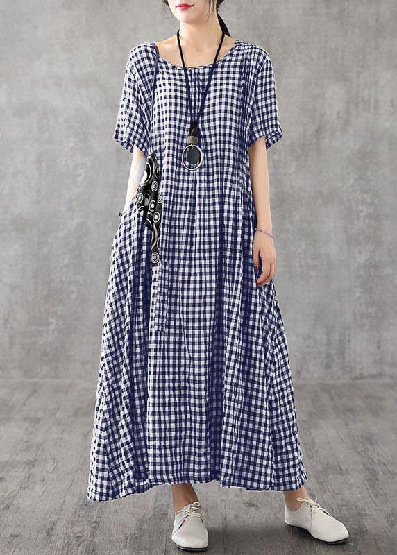 Herra Casual zomer lange geruite jurk