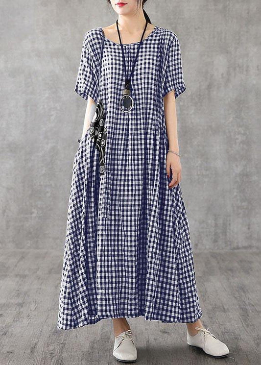 Herra Casual zomer lange geruite jurk