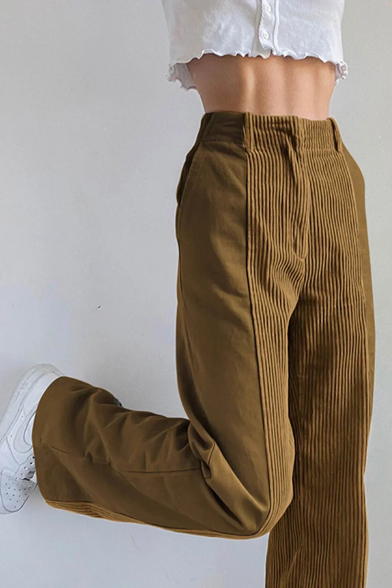 Isabella | Corduroy Broek met Patchwork | Creatieve Stijl | Comfortabele Fit