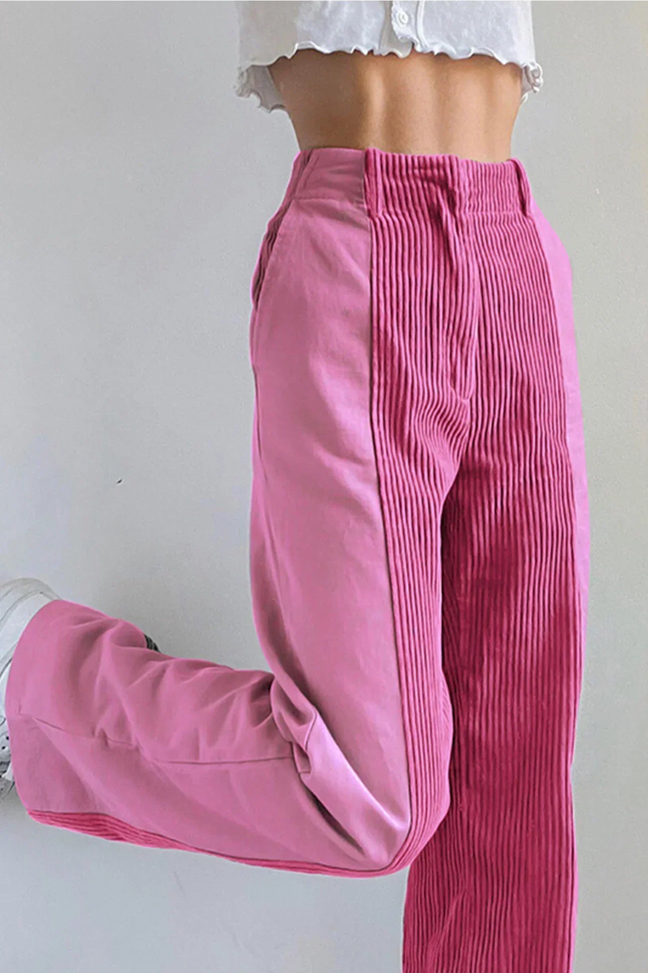 Isabella | Corduroy Broek met Patchwork | Creatieve Stijl | Comfortabele Fit