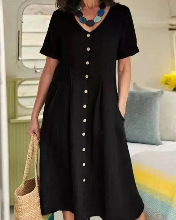 Joana Elegance een moeiteloos stijlvolle linnen jurk