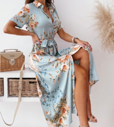 Lourdes Vhals midijurk met korte mouwen