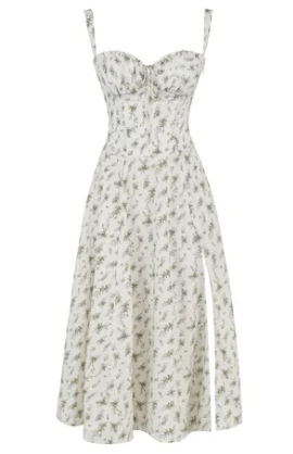 Mirea Medium gebloemde strapless jurk