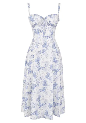 Mirea Medium gebloemde strapless jurk