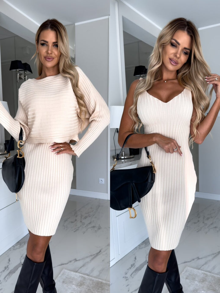 Mystique Knuffelset - De Ultieme Mouwloze Jurk met Bijpassende Sweater