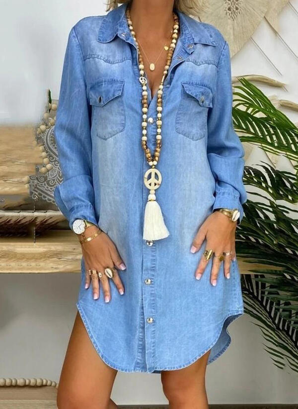 ELVIRA Denim Overhemd Jurk