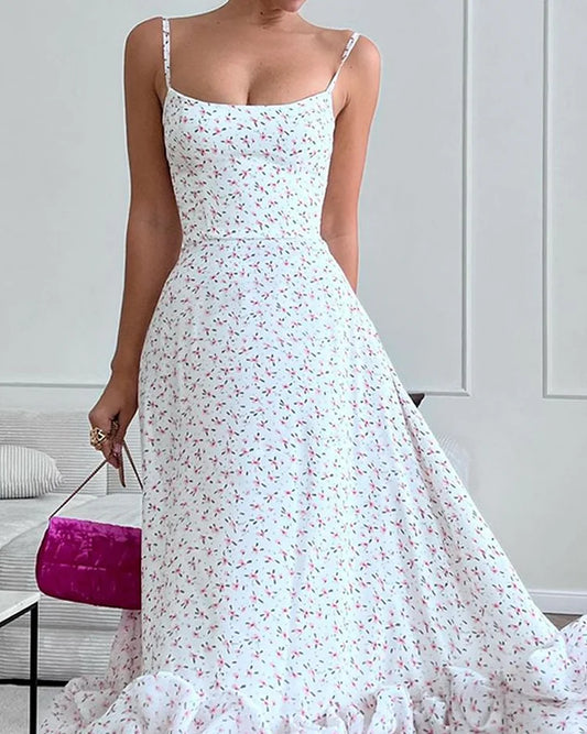 Romola Elegante jurk van bedrukt satijn