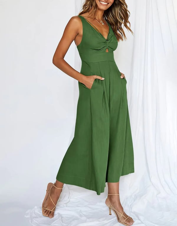 Rosalyn Jurk met hoge taille en Vhals