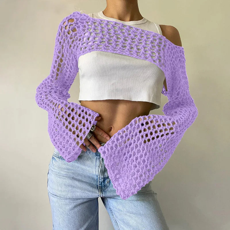 Mesh crop top voor dames