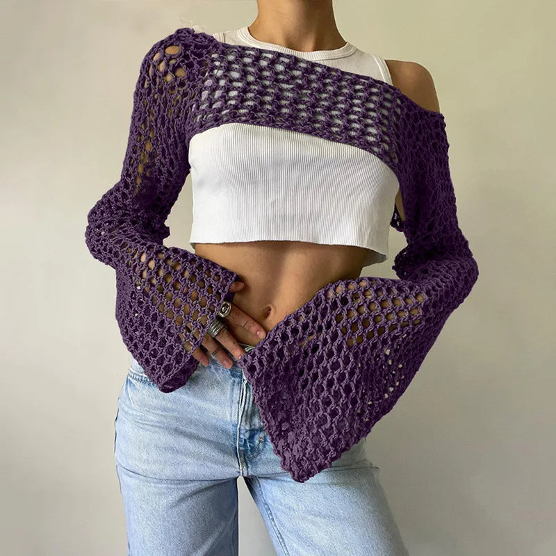 Mesh crop top voor dames