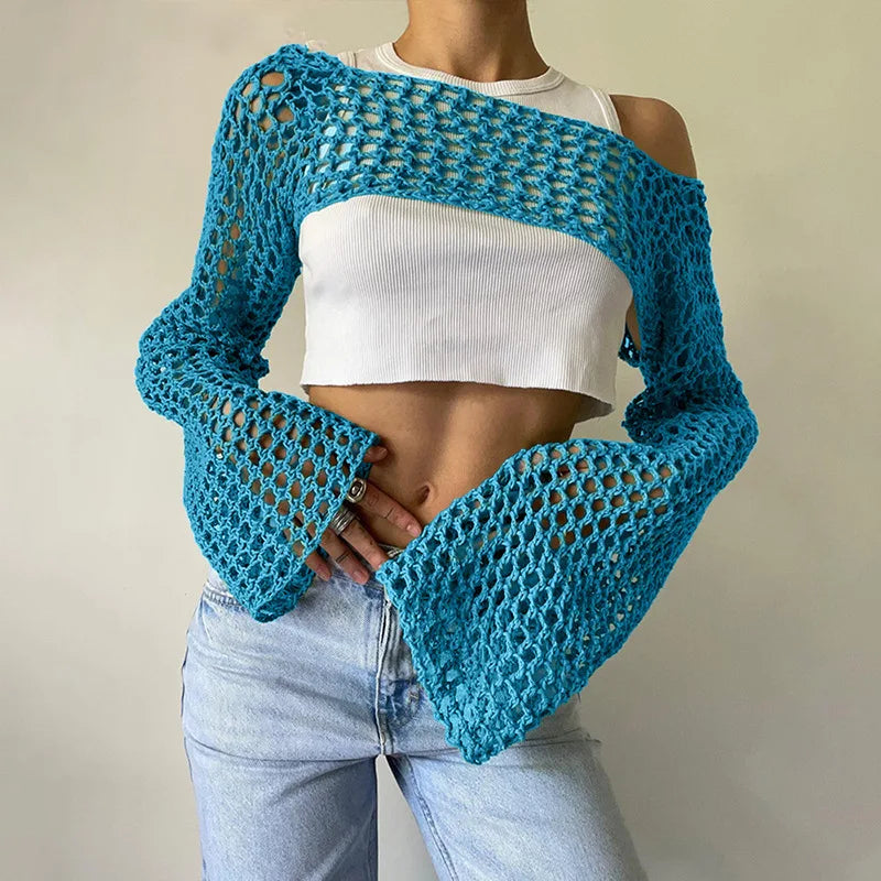 Mesh crop top voor dames