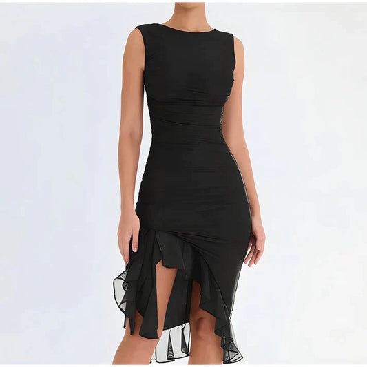 Fenna Elegante bodycon jurk met ruches