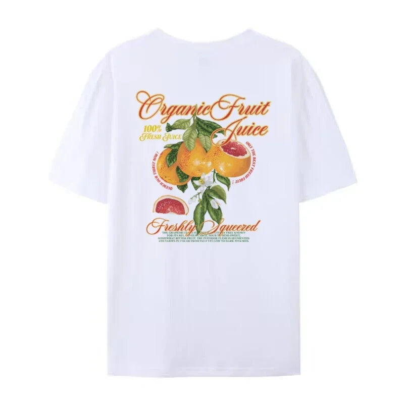 Tshirt Grapefruit Unieke Rugprint, Comfortabel Perfect voor Casual Dagelijks Gebruik
