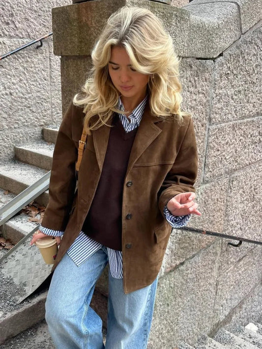 Sophie retro enkeleknopen streetwear jack