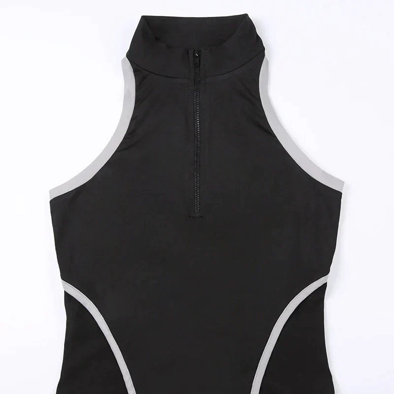 Zoe Top crop sport à col haut