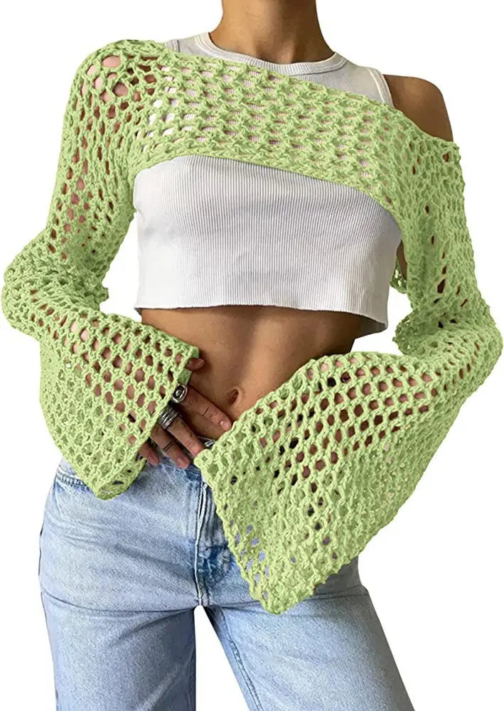 Mesh crop top voor dames