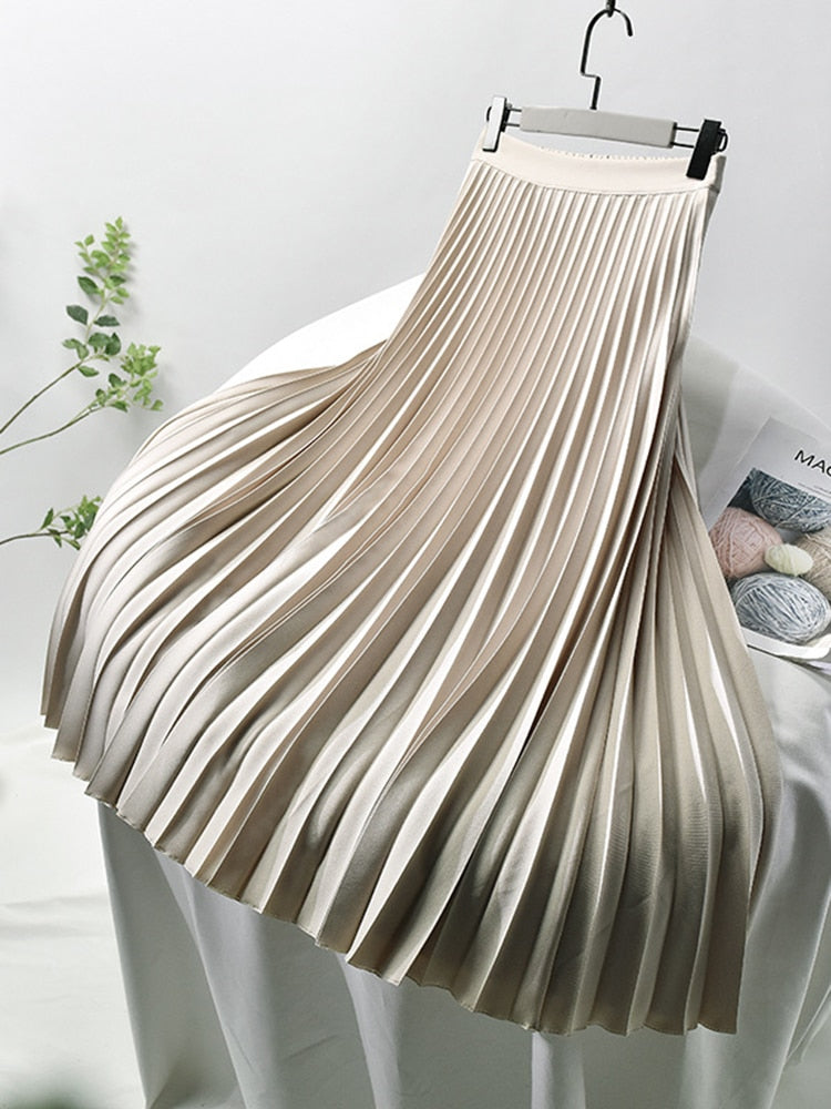 Nesha | Elegante Chique Lange Plooirok Dames