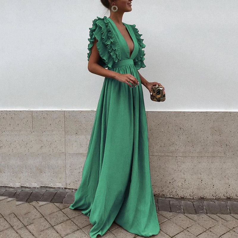 Marthe Elegante jurk met geruite mouwen