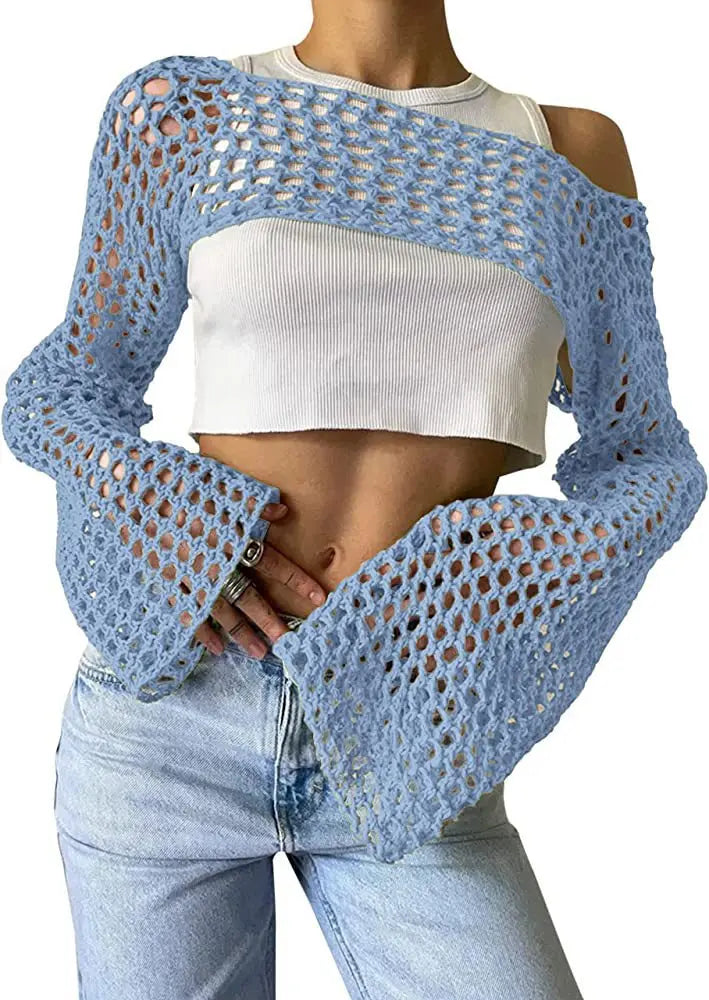 Mesh crop top voor dames