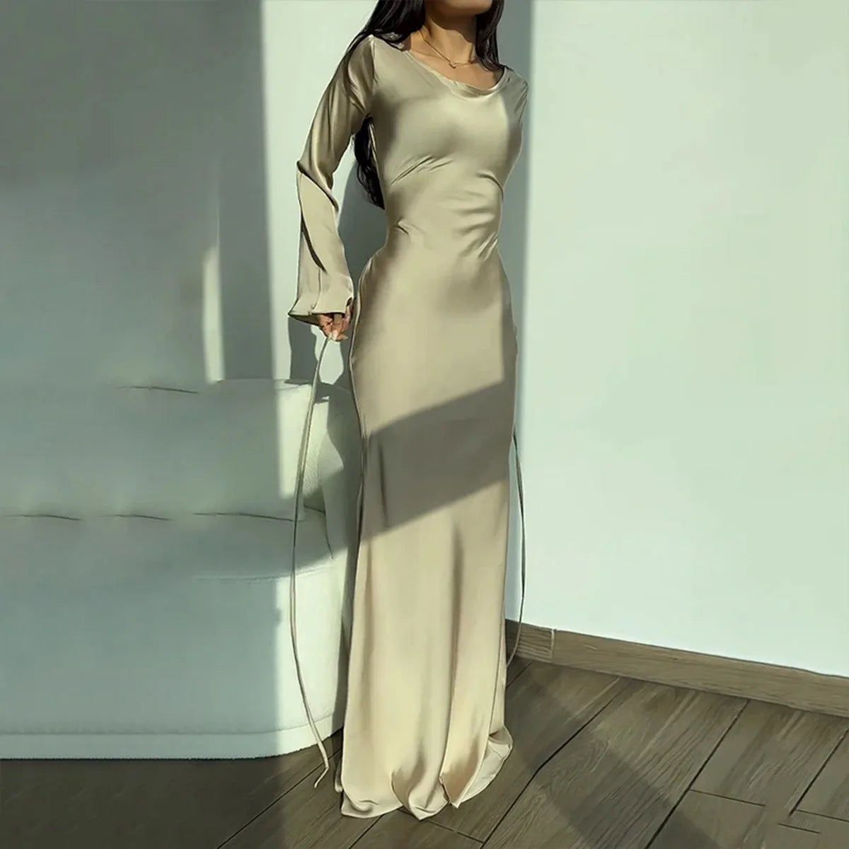 Lindsay | Elegante satijnen feestjurk
