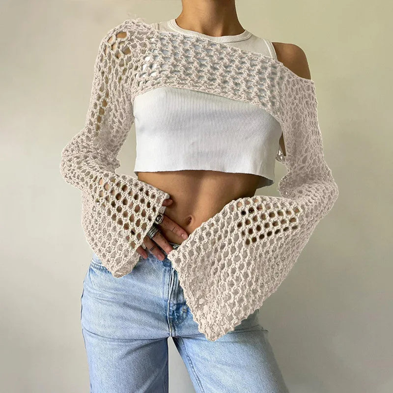 Mesh crop top voor dames
