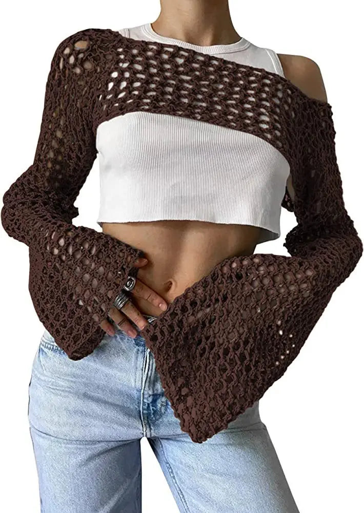 Mesh crop top voor dames