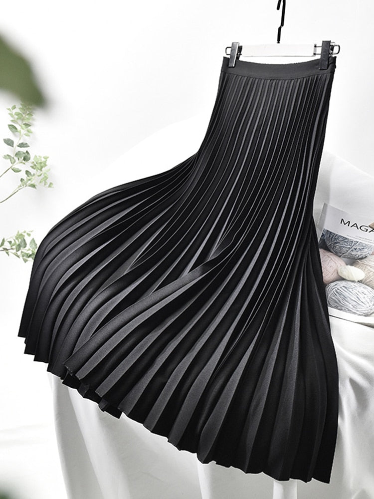 Nesha | Elegante Chique Lange Plooirok Dames