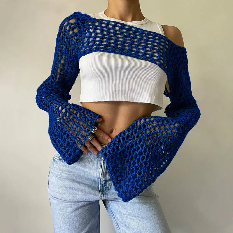 Mesh crop top voor dames