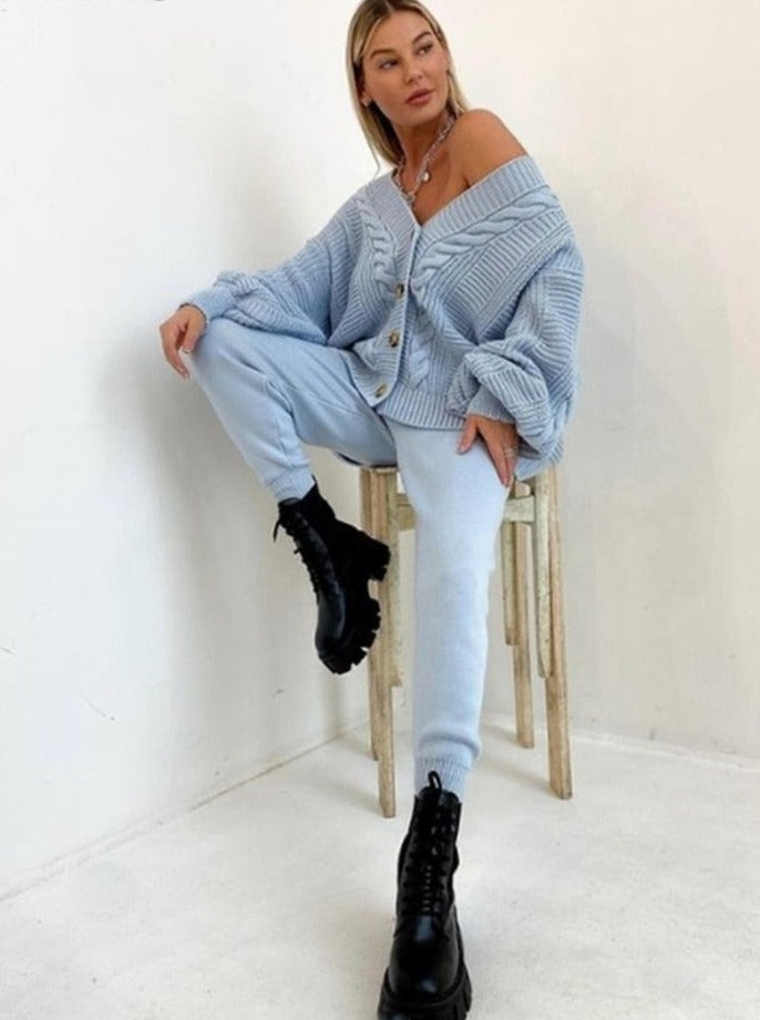 Winnie Winterset | Heerlijke 2delige set met gebreid vest & comfy broek