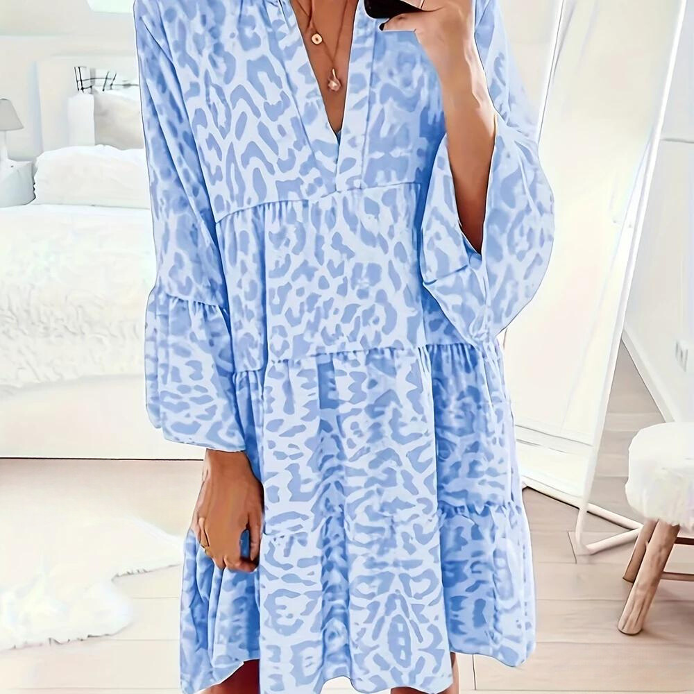 Salem Boho Jurk met Luipaardprint voor Dames, Grote Maat