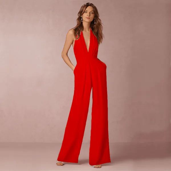 Wijd Jumpsuit Casual Stijl Hoogwaardige Materialen Perfect voor Dagelijks Gebruik