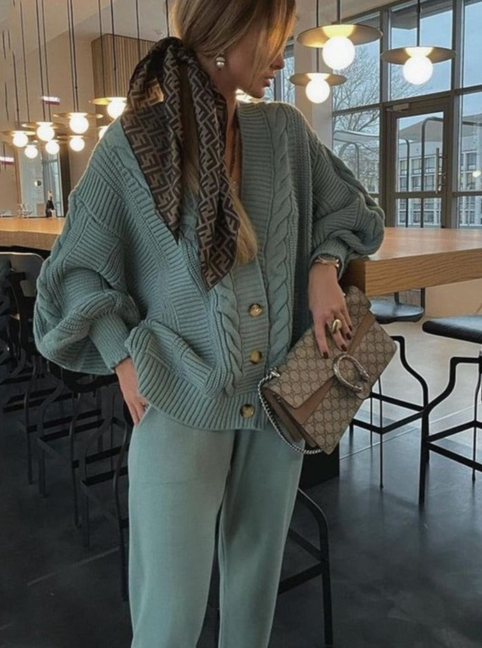 Winnie Winterset | Heerlijke 2delige set met gebreid vest & comfy broek