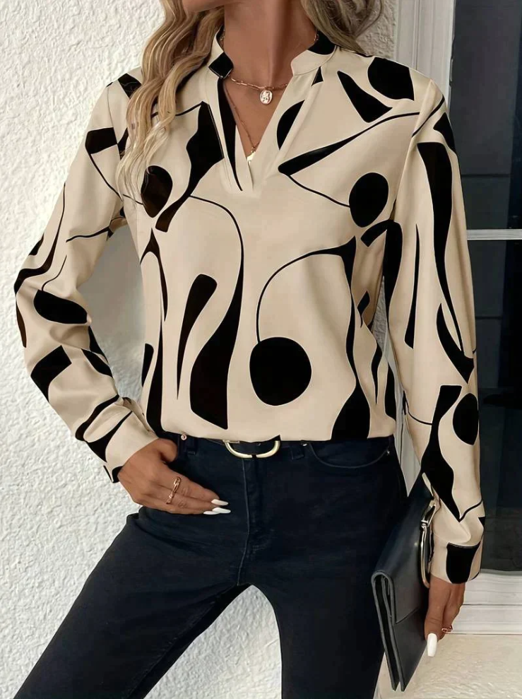 Isabelle Vrouwenblouse - Stijlvol en Bedrukt