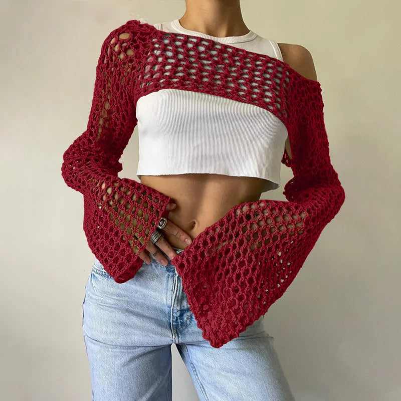 Mesh crop top voor dames