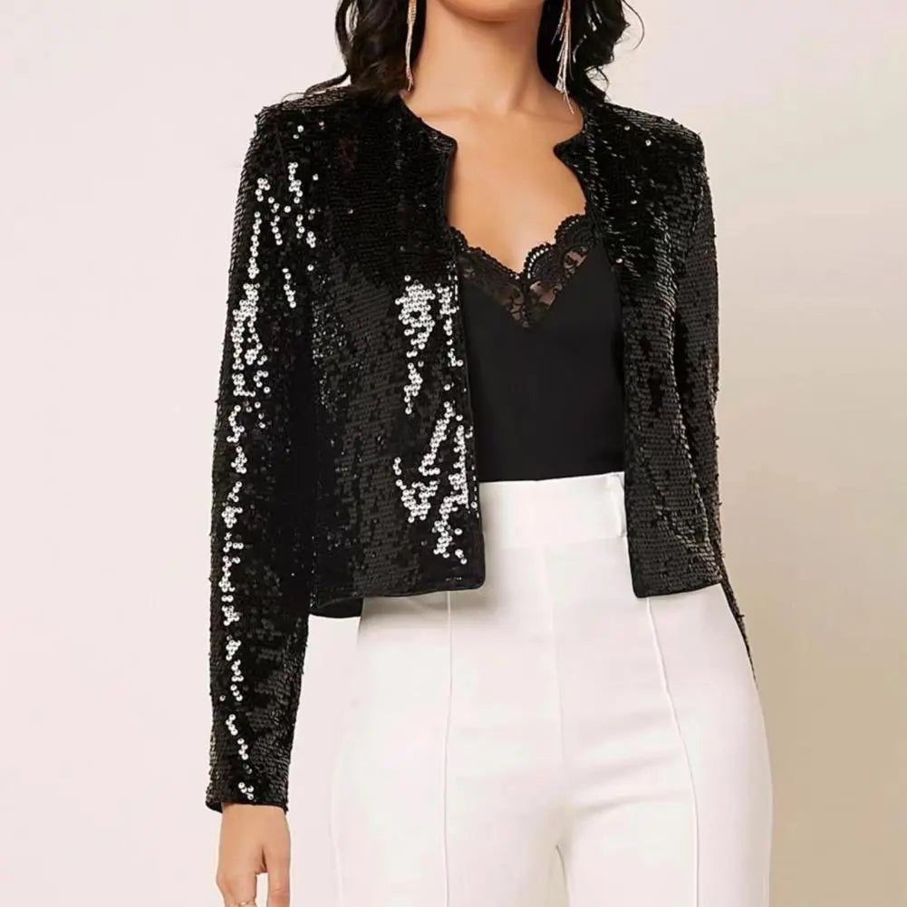 Aaliyah elegante pailletten blazer
