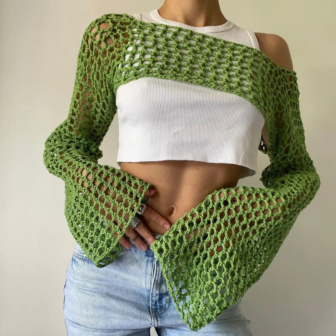 Mesh crop top voor dames