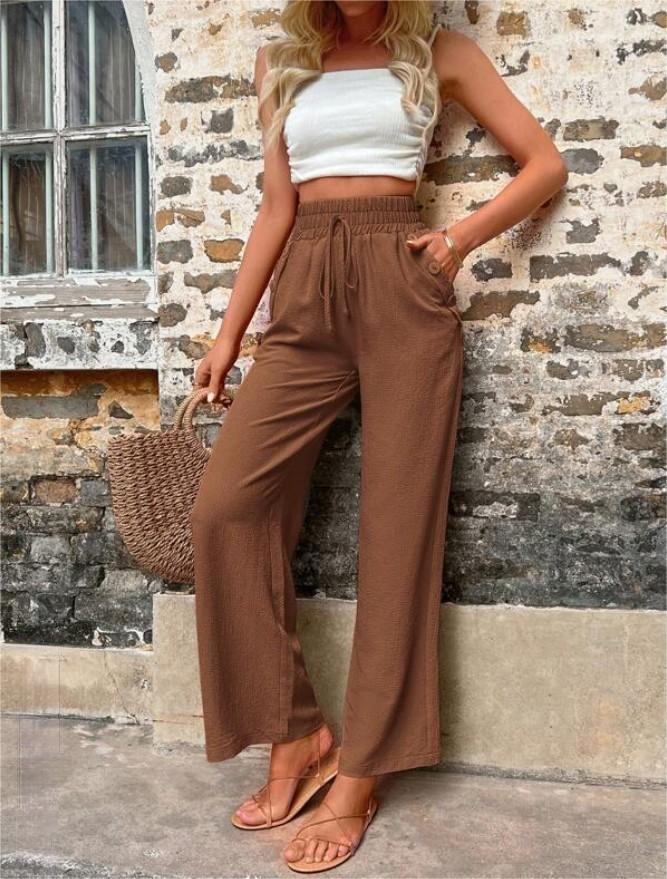 Karely - Losvallende broek met hoge taille