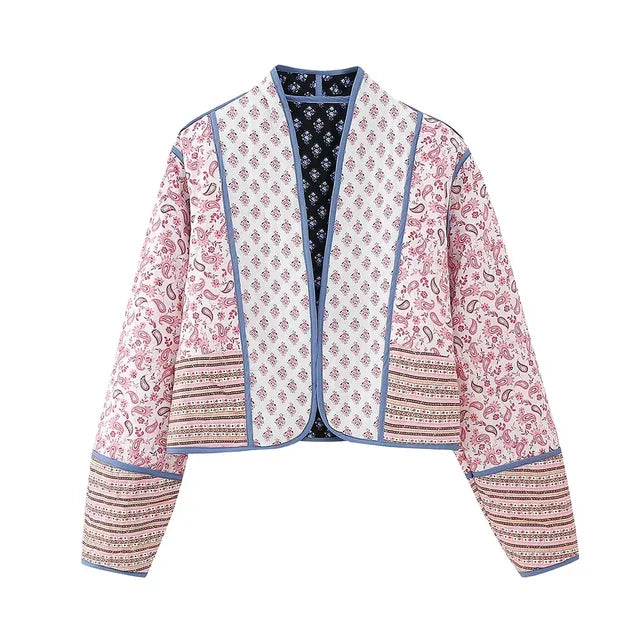 Vintage gebloemd patchwork damesjack